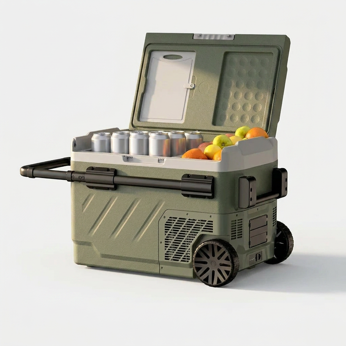 ISKALDO Expedition Duo 50 · glacière à compresseur 50L à roulettes, photo studio