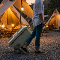 ISKALDO Expedition Duo 50 tirée par sa barre télescopique au camping (visuel provisoire)